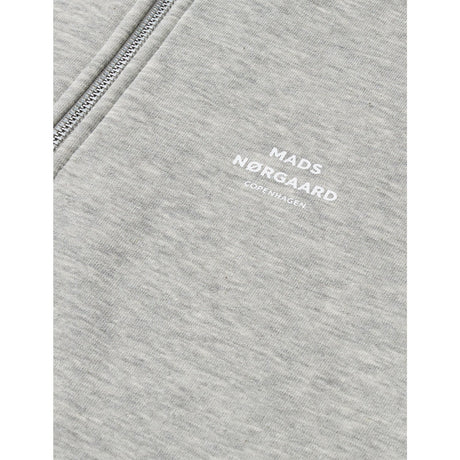 Mads Nørgaard Grey Melange Mix Sweat Crewie Half Zip Collegegenser
