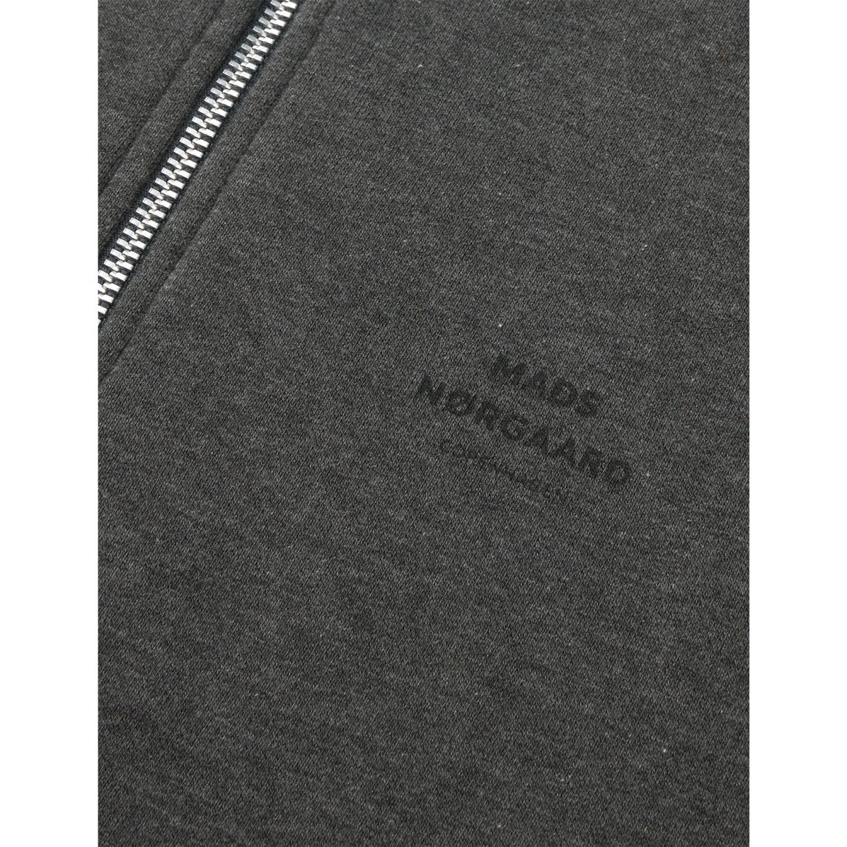 Mads Nørgaard Charcoal Melange Mix Sweat Crewie Half Zip Collegegenser