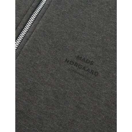 Mads Nørgaard Charcoal Melange Mix Sweat Crewie Half Zip Collegegenser
