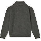 Mads Nørgaard Charcoal Melange Mix Sweat Crewie Half Zip Collegegenser
