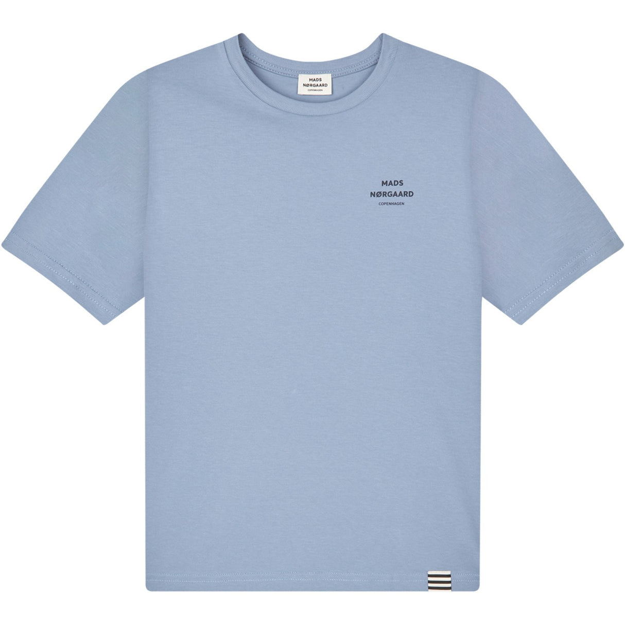 Mads Nørgaard Faded Denim Printed Logo Thorlino Tee