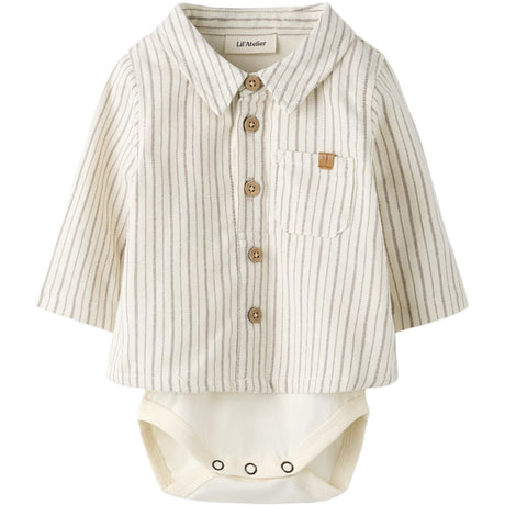 Lil'Atelier Turtledove Sepia Tint Nbmfelixo Ls Body Skjorte Lil