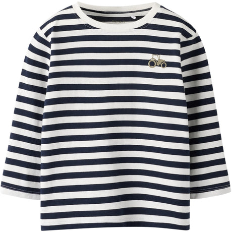 Name It Navy Blazer Bright White Nmmnelson Ls Nreg Topp