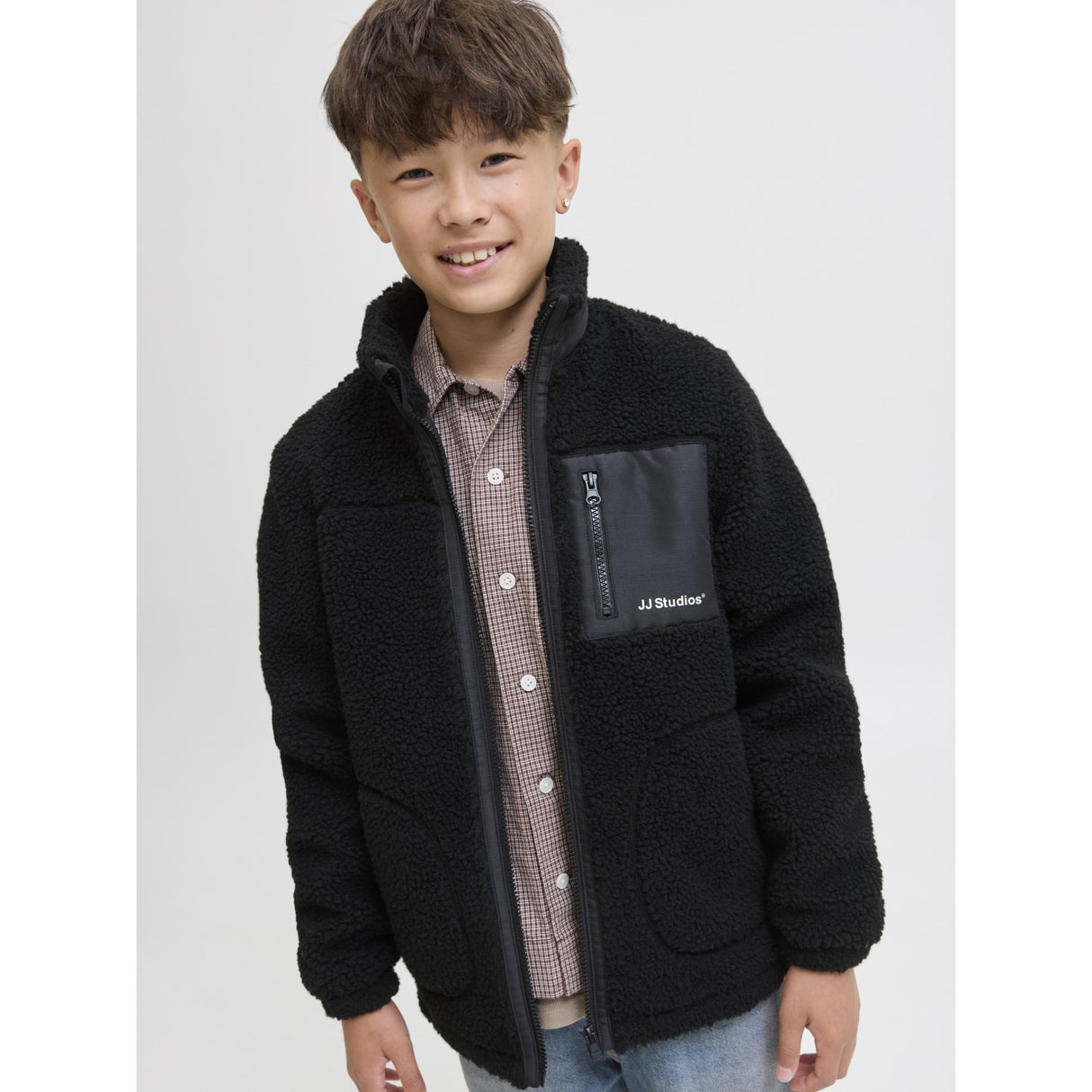 Jack & Jones Junior Black Jjesoho Teddybjørn Jakke Sn Jnr