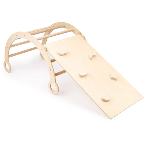 Woobiboo Natural Montessori Wooden Rocker Med Slide-Climber L