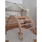 Woobiboo Natural Montessori Rocker Med Beige Madras Og Slide-Climber L