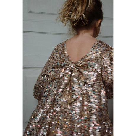 Konges Sløjd Gold Glitter Lila Sequins Bue Kjole