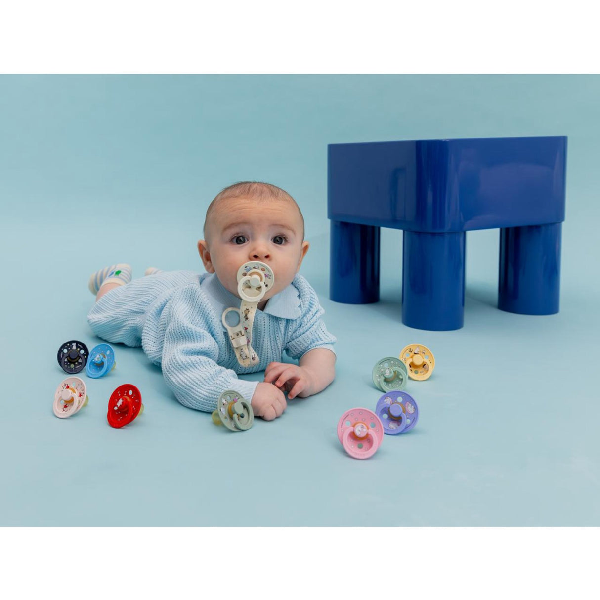 Bibs X Moomin Ivory/sage Colour Smokk & Loop Clip Gift Sett Latex