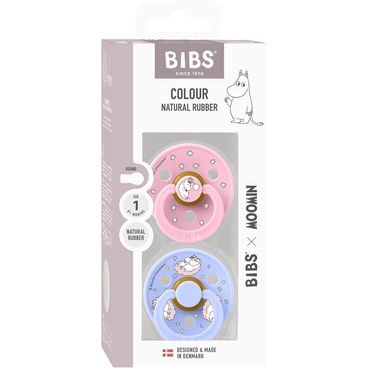 Bibs X Moomin Baby Pink Mix Smokk Colour 2-Pakning Dreaming Latex