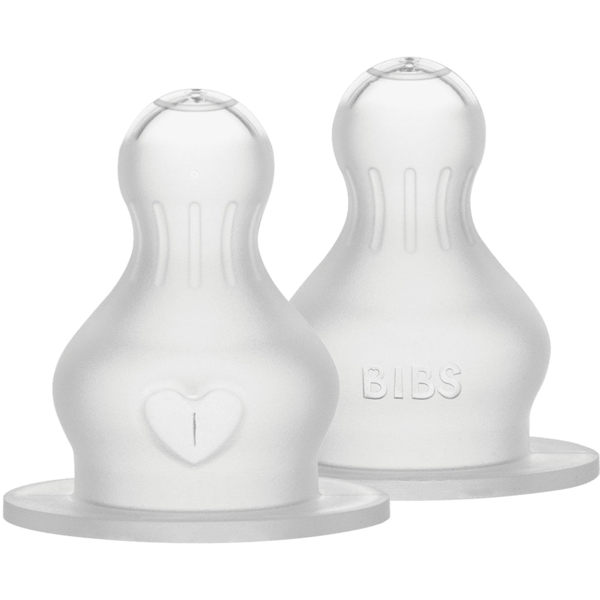 Bibs Baby Flaske Nipple Round Silikon 2-Pakning Thick Flow