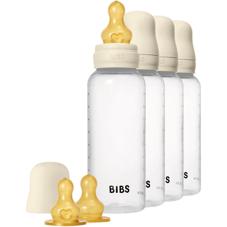Bibs Ivory Baby Flaske Round Latex 4-Pakke