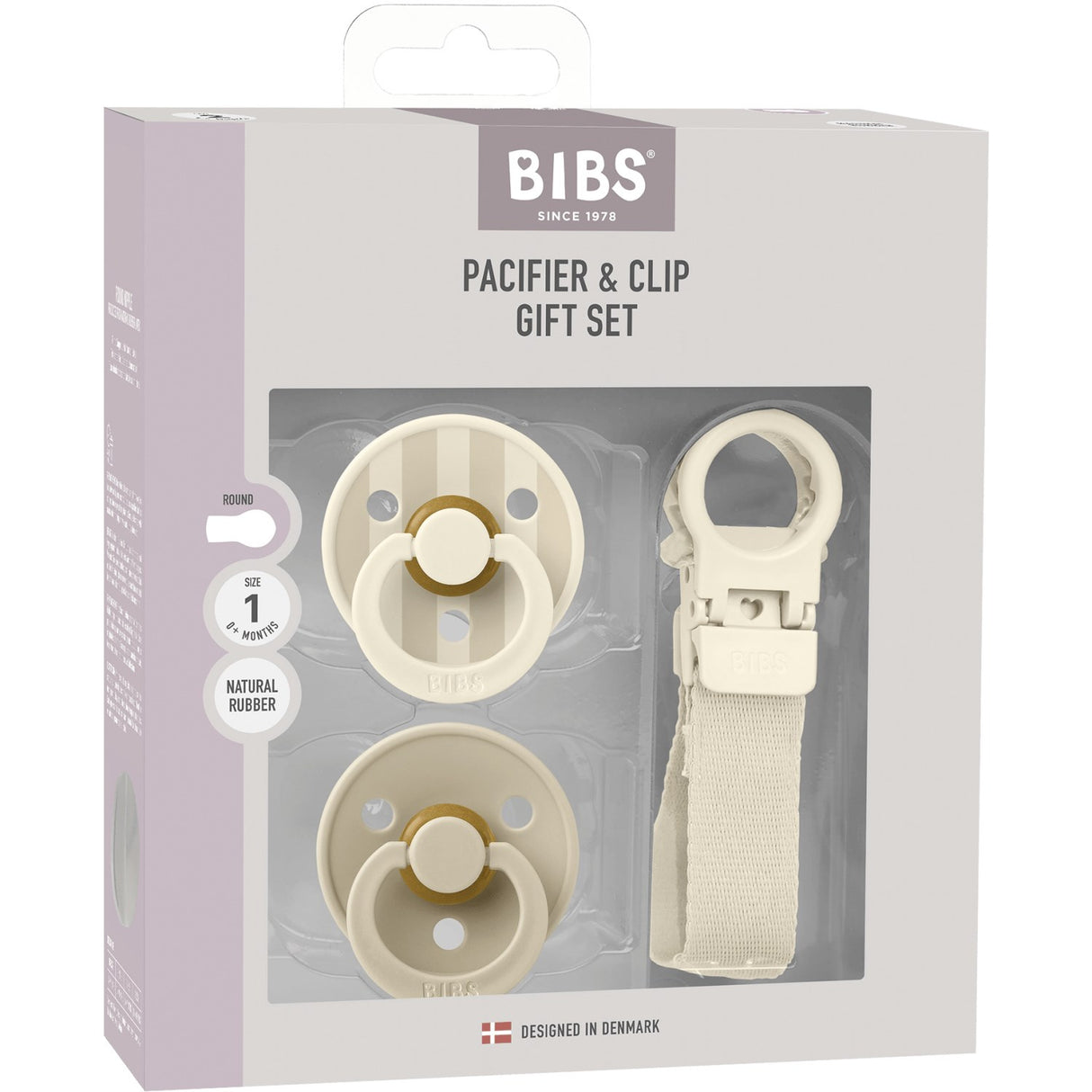 Bibs Ivory Colour Smokk & Loop Clip Gift Sett Latex