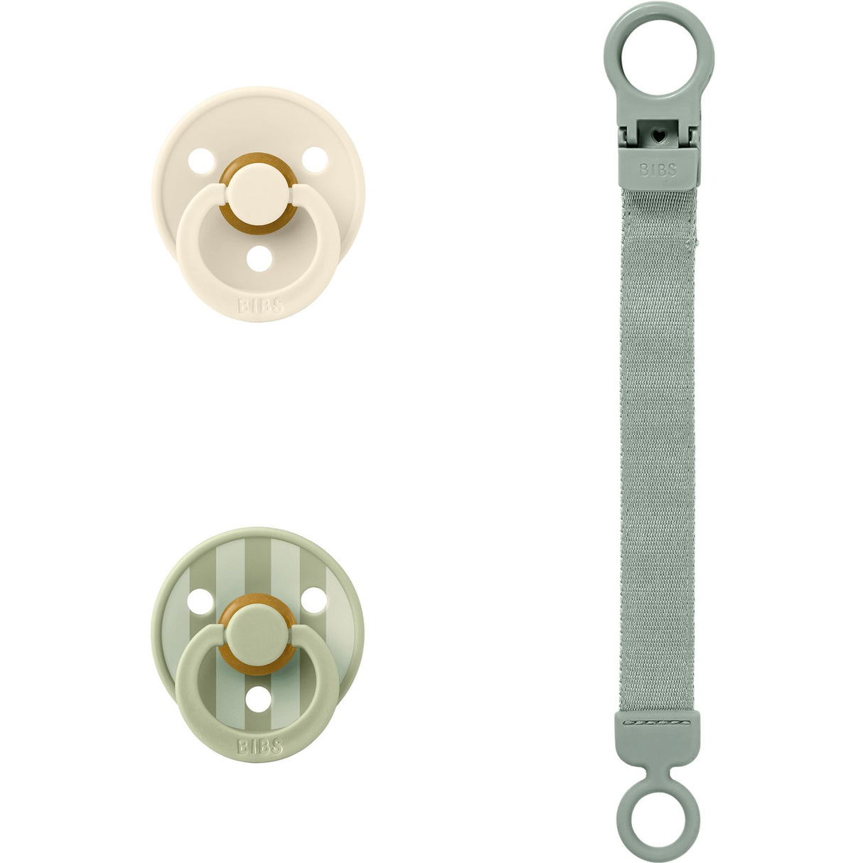 Bibs Sage Colour Smokk & Loop Clip Gift Sett Latex