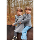 COPENHAGEN COLORS Dk Grey/Blue Comb. Cashmere Bluse W. Halsbånd Deco