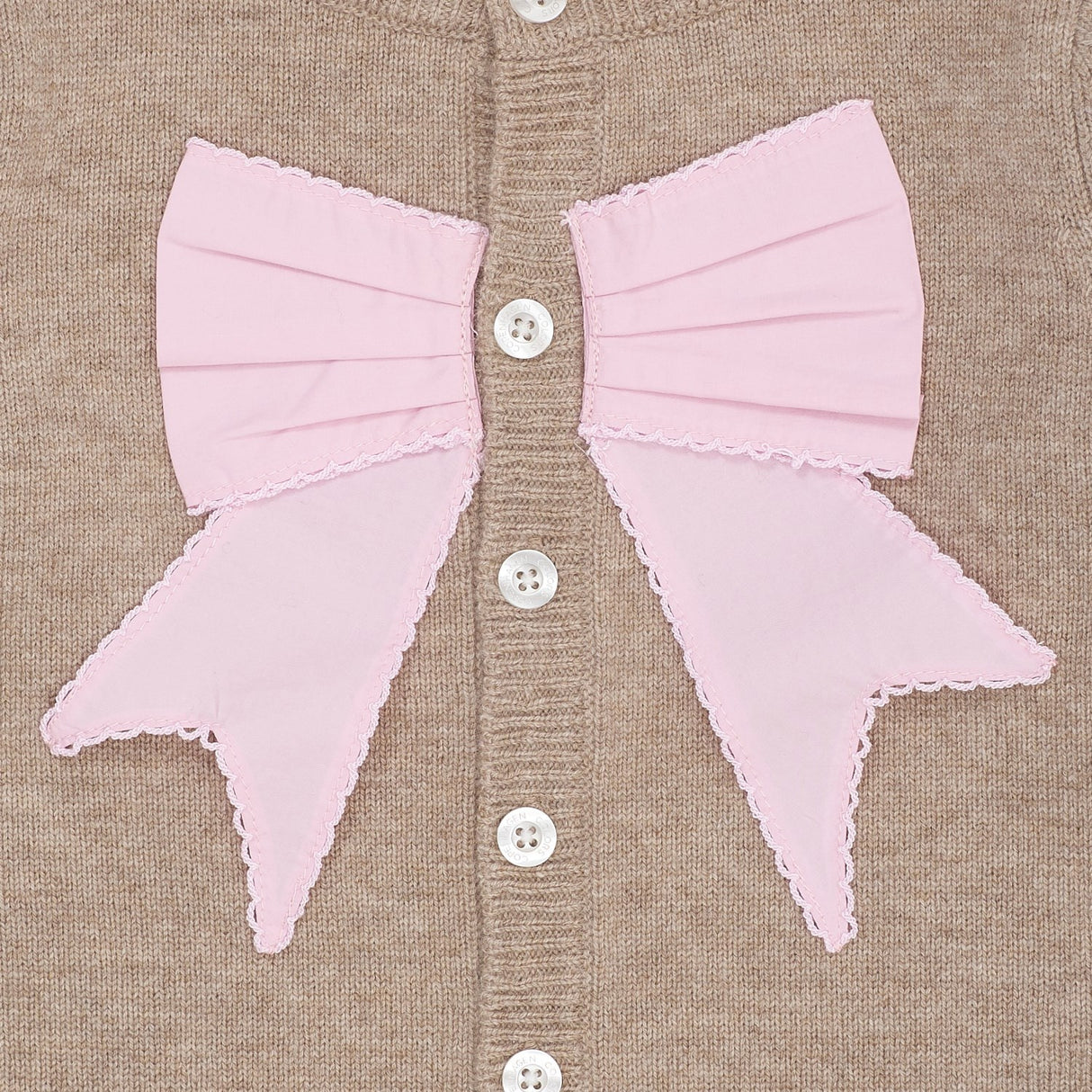 COPENHAGEN COLORS Sand/Lavender Comb. Cashmere Cardigan W. Poplin Bue