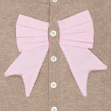 COPENHAGEN COLORS Sand/Lavender Comb. Cashmere Cardigan W. Poplin Bue