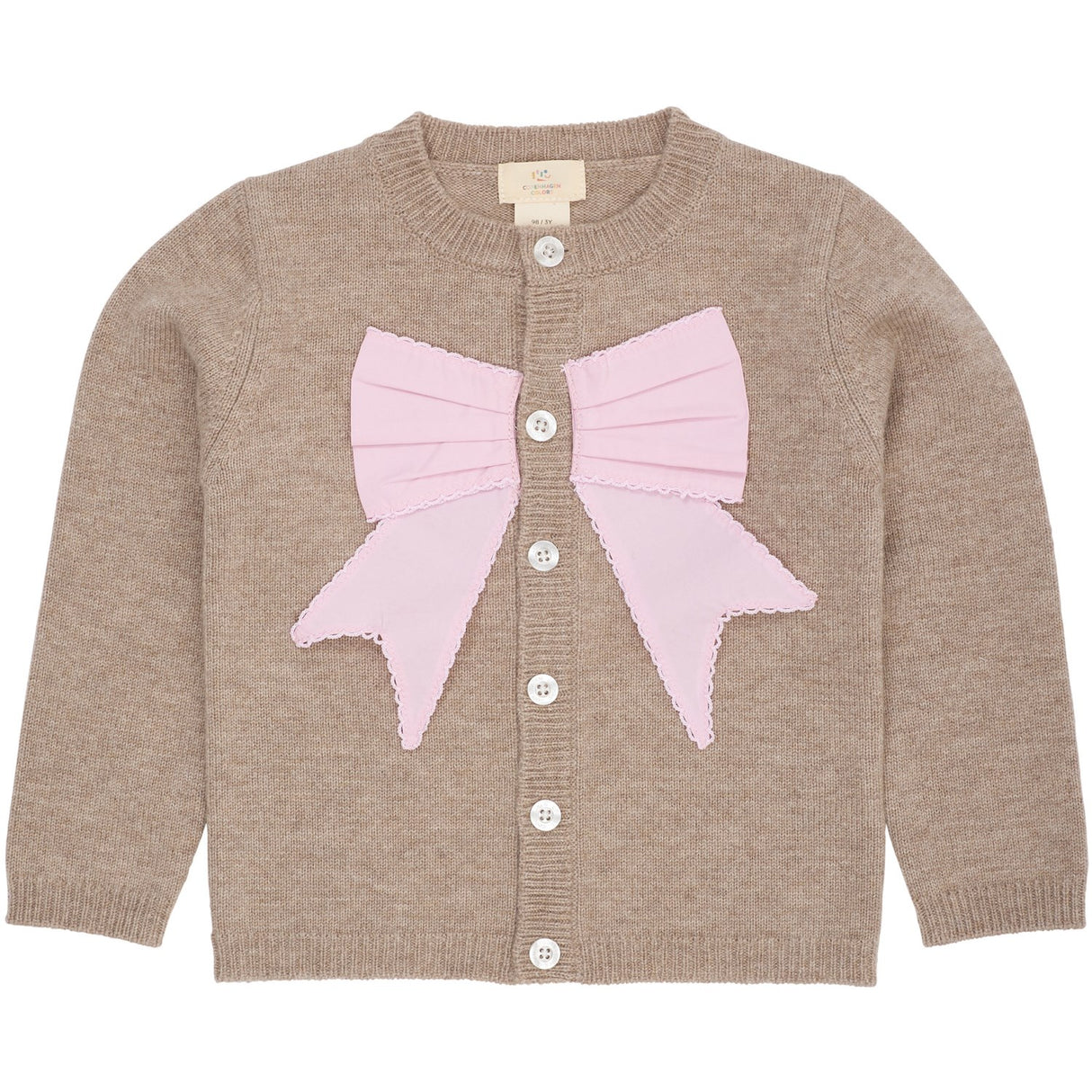 COPENHAGEN COLORS Sand/Lavender Comb. Cashmere Cardigan W. Poplin Bue