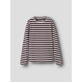 Name It Cloud Dancer Black+Burgundy Nkfvemma Glitter Ls Slim Topp