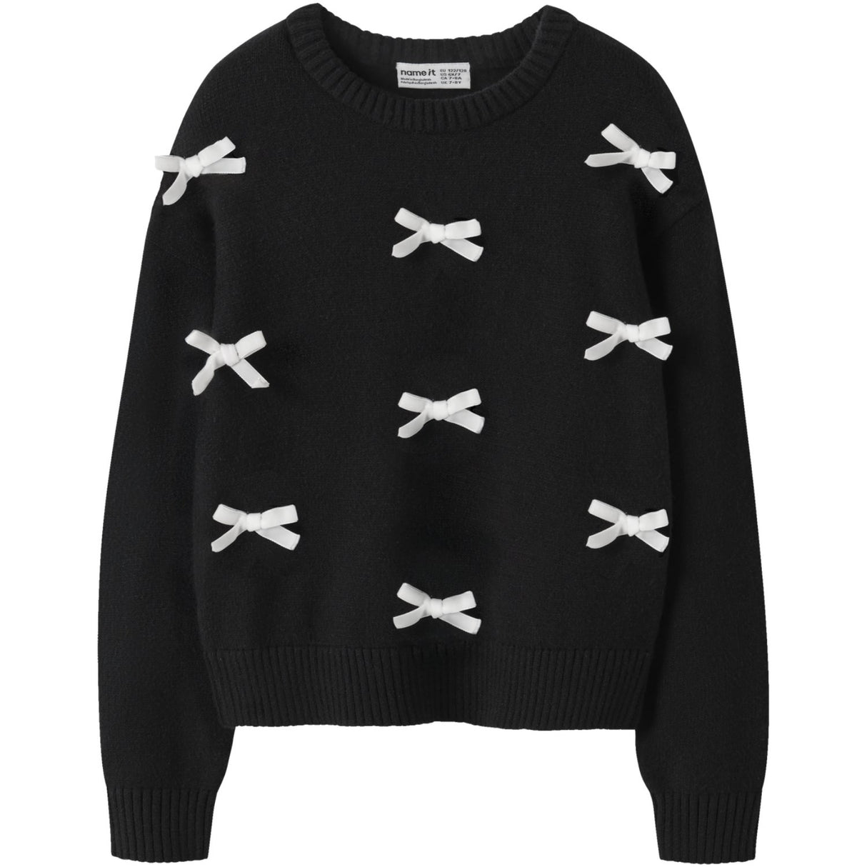 Name It Black Bright White Bow Nkfsonja Ls Strikk
