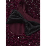 Name It Burgundy Black Bow Nkfrusitta Ls Kjole