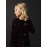 Name It Burgundy Black Bow Nkfrusitta Ls Kjole