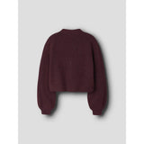 Name It Burgundy Black Bow Nkfrina Ls Strikk Card