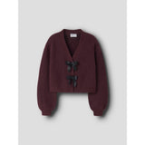 Name It Burgundy Black Bow Nkfrina Ls Strikk Card