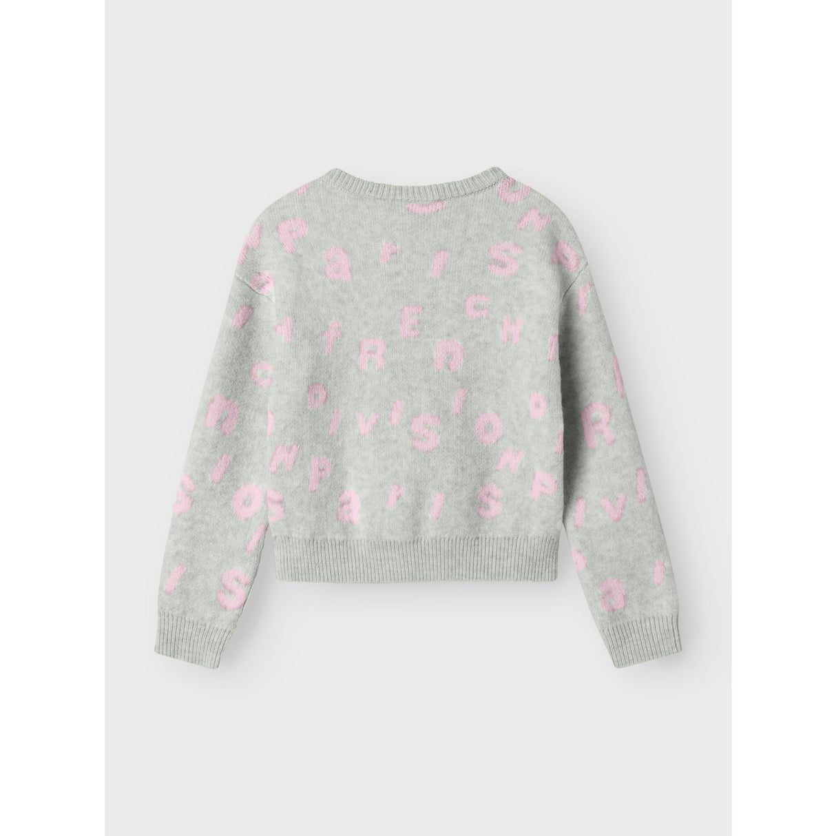 Name It Light Grey Melange Nmfoline Ls Strikk Bf