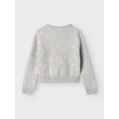 Name It Light Grey Melange Nmfoline Ls Strikk Bf