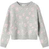 Name It Light Grey Melange Nmfoline Ls Strikk Bf