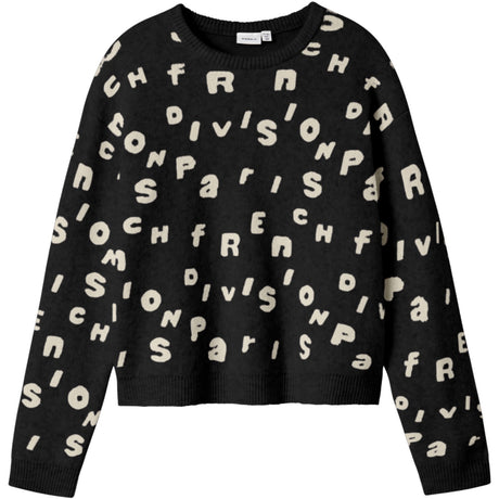 Name It Black Nkfoline Ls Strikk Bf