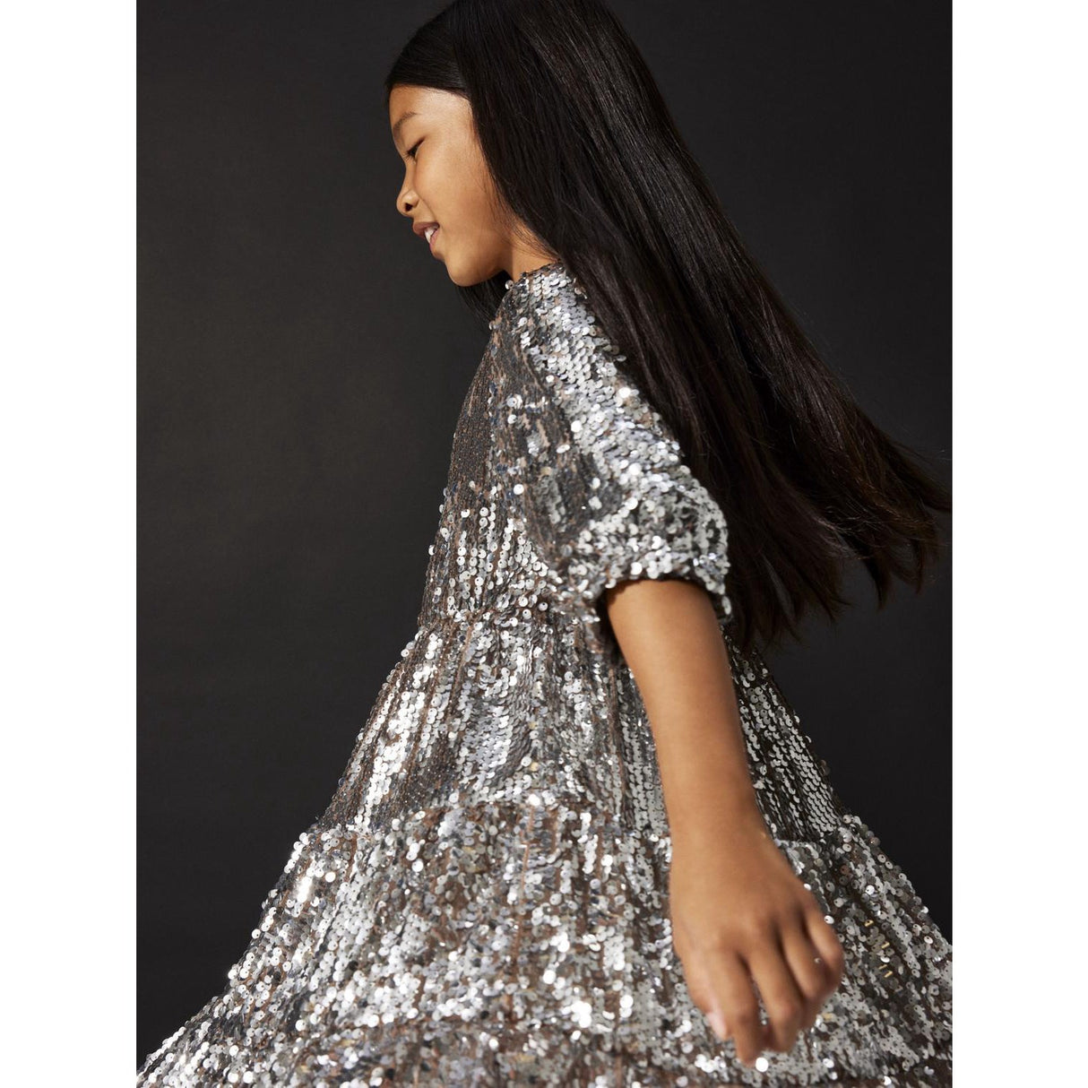 Name It Silver Nkfriscing 3/4 Sl Kjole