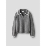 Name It Grey Melange Nkfrikasa Ls Strikk Polo