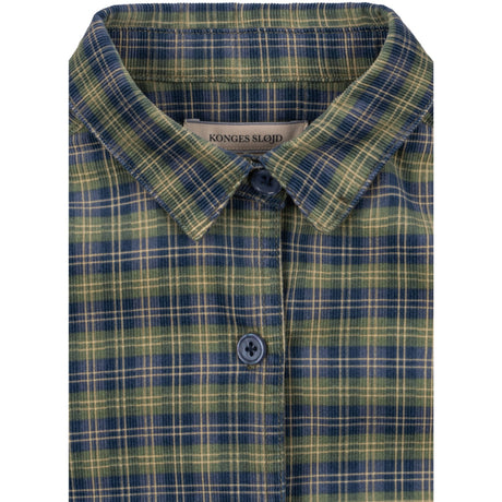 Konges Sløjd Laurel Blue Check Cara Ls Skjorte GOTS