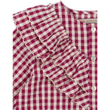Konges Sløjd Sangria/Butter Check Kim Frill Bluse GOTS