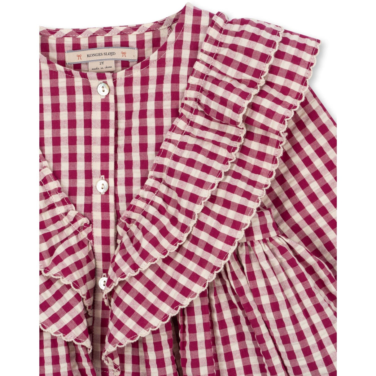 Konges Sløjd Sangria/Butter Check Kim Kjole GOTS
