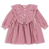 Konges Sløjd Sangria/Butter Check Kim Kjole GOTS