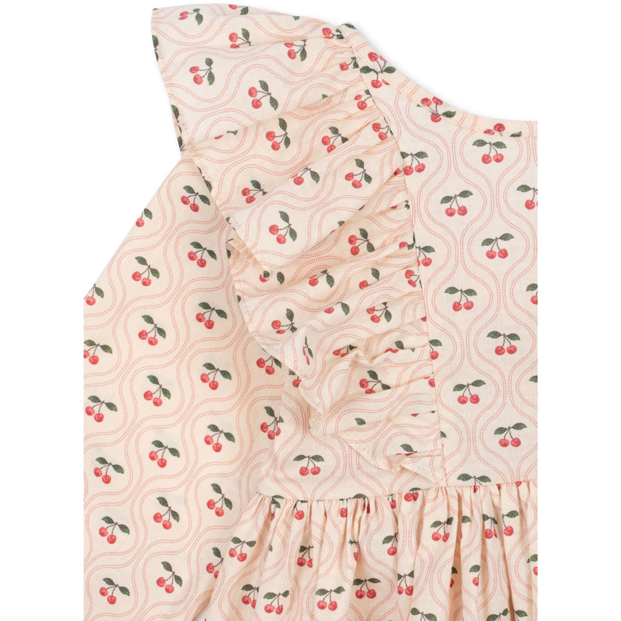 Konges Sløjd Cherry Pink Motif Cianna Ls Bue Kjole GOTS