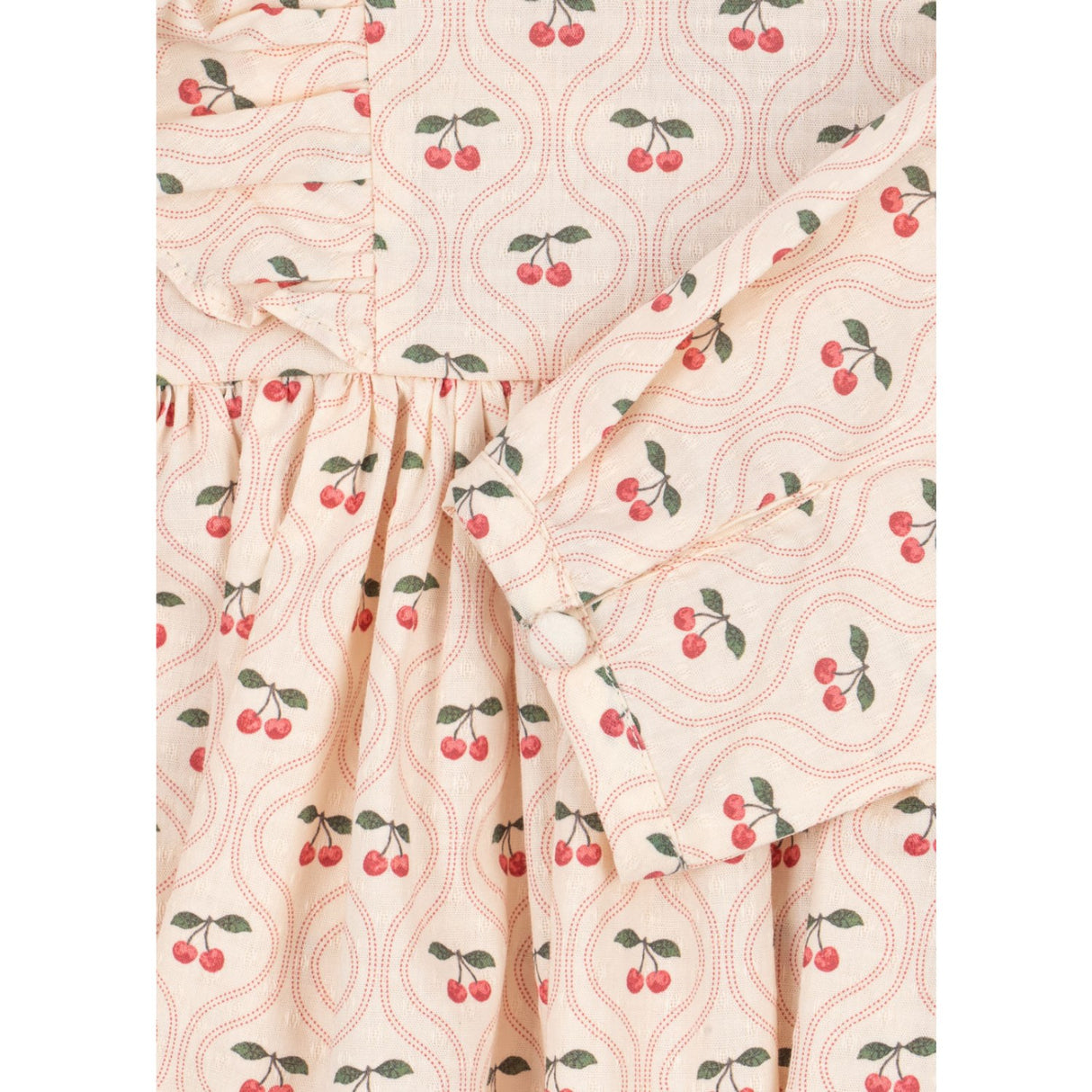 Konges Sløjd Cherry Pink Motif Cianna Ls Bue Kjole GOTS