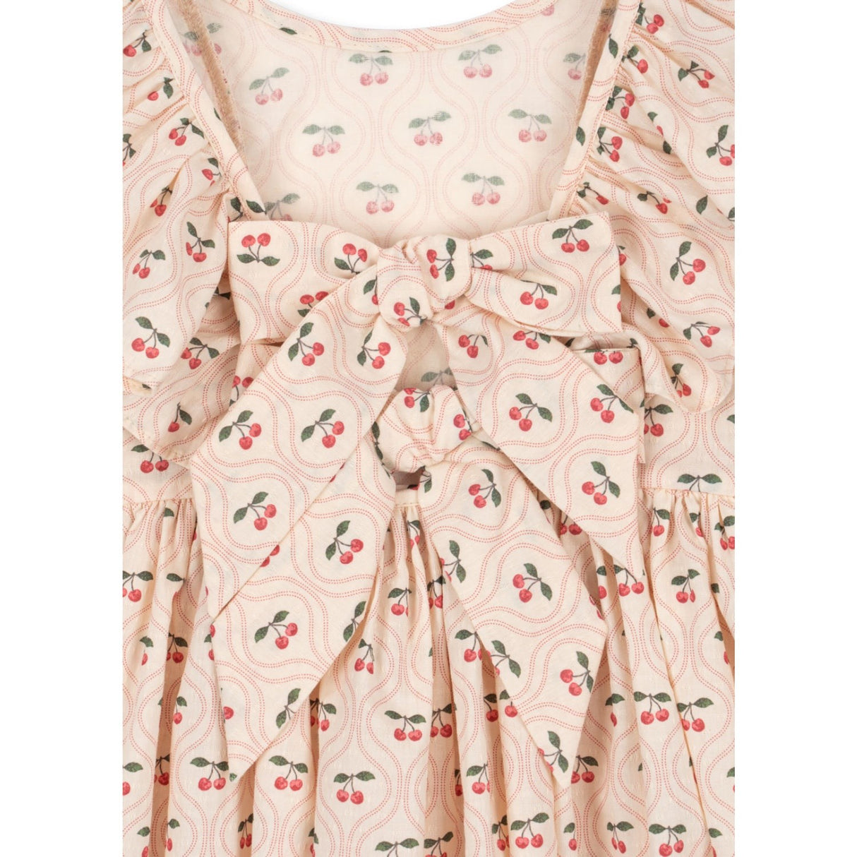 Konges Sløjd Cherry Pink Motif Cianna Ls Bue Kjole GOTS
