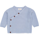 COPENHAGEN COLORS Dusty Blue Merino Baby Cross-Over Cardigan In Garter Stitch