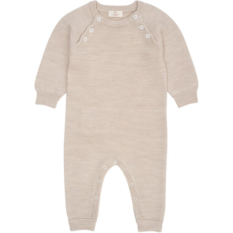 COPENHAGEN COLORS Pale Cream Mel Merino Baby Full Body In Garter Stitch
