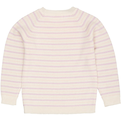 COPENHAGEN COLORS Cream/Lavender/Dusty Rose Combi Merino Classic Rib Bluse