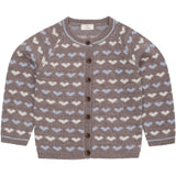 COPENHAGEN COLORS Naturalmel./Dusty Blue Comb Merino Heart Cardigan