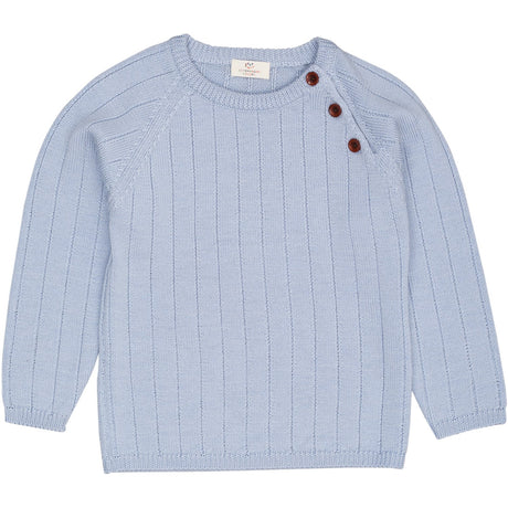 COPENHAGEN COLORS Dusty Blue Merino Strikket Bluse