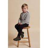 COPENHAGEN COLORS Pale Cream Mel./Dk Brown Comb Merino Pattern Sweater