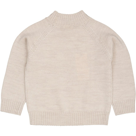 COPENHAGEN COLORS Pale Cream Mel. Pull Over W Skilpadde Neck