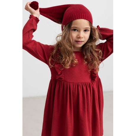 MarMar Cotton Rayon Knit Cable Hibiscus Red Alfen Christmas Lue