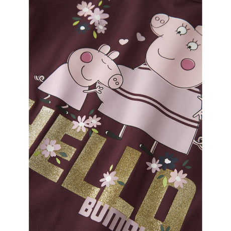 Name It Burgundy Nmfora Peppa Ls Nreg Top Box Cplg