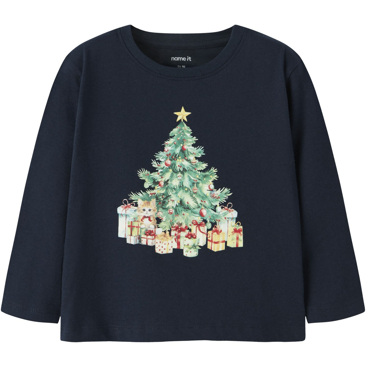 Name It Navy Blazer Xmas Tree Cat Nmfvosmas Ls Nreg Top